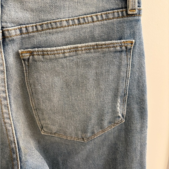 Frame Le High Straight In Surrey Jeans Raw Hem Edge Slit Ankle Size 25 - Picture 9 of 17